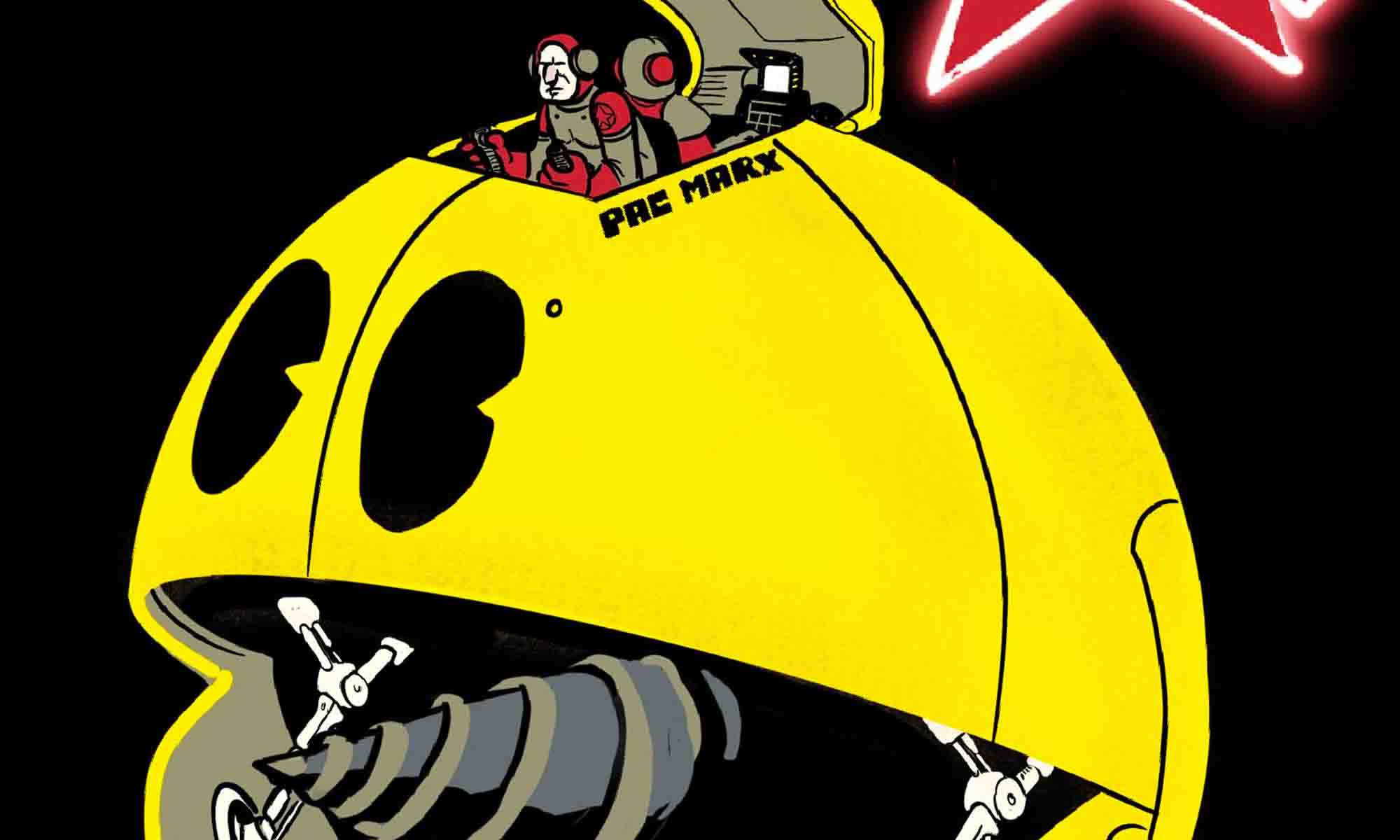 Un mecha Pac-Marx, jaune comme un citron