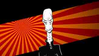 Un extraterrestre, longiligne, avec quatre yeux.